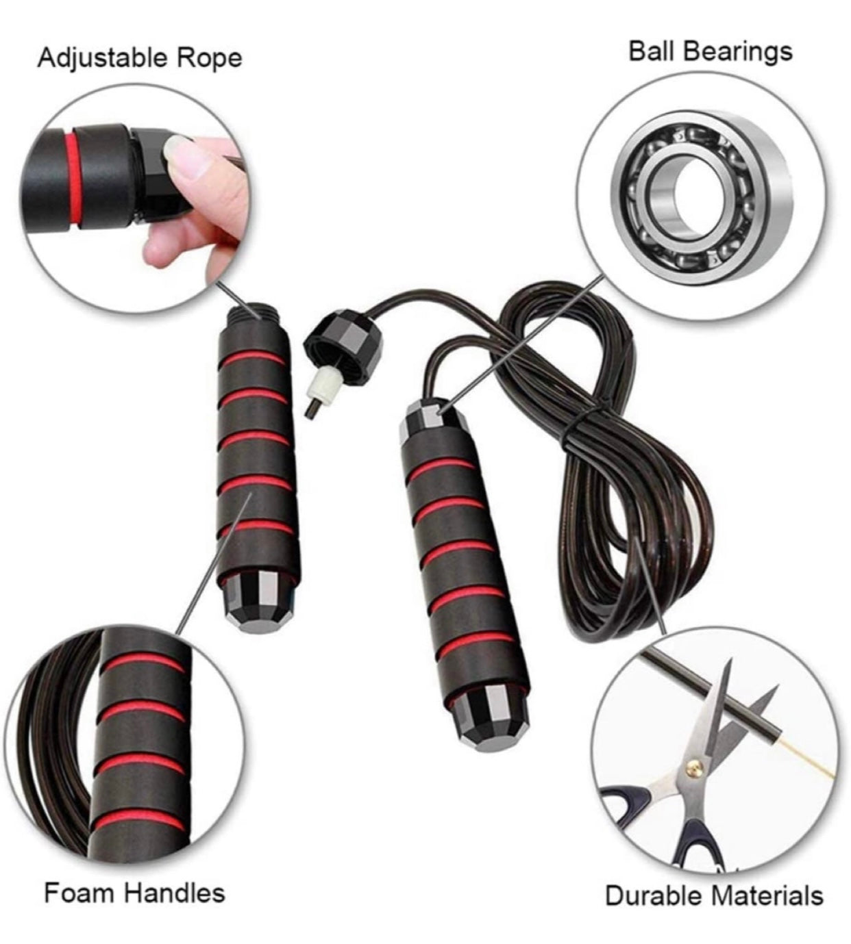 Jump Rope,Jump Ropes for Fitness for Women Men ,Speed Jumping Rope for Workout with Ball Bearings,Adjustable Skipping Rope for Exercise&Slim Body at Home School Gym